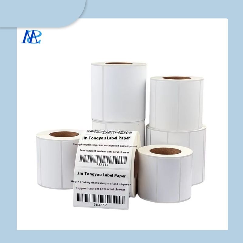 SM Manufacturer Blank Adhesive Barcode Sticker Printer Rolls Anti Scratch Waterproof Thermal Stickers Label
