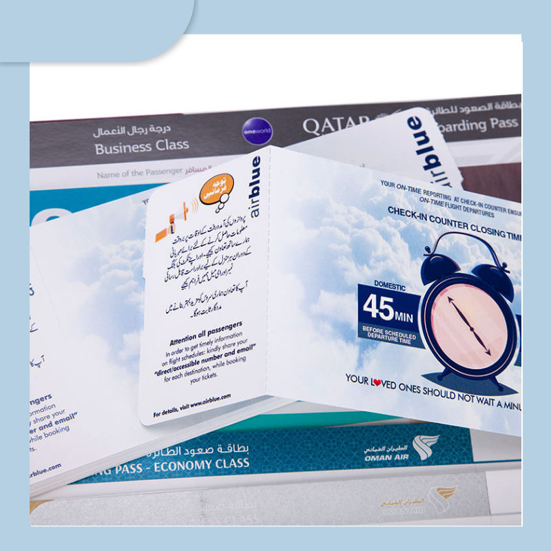 Wholesale Custom Thermal Paper Airline Tickets Boarding Pass Printing Cheap Airline Boarding Pass