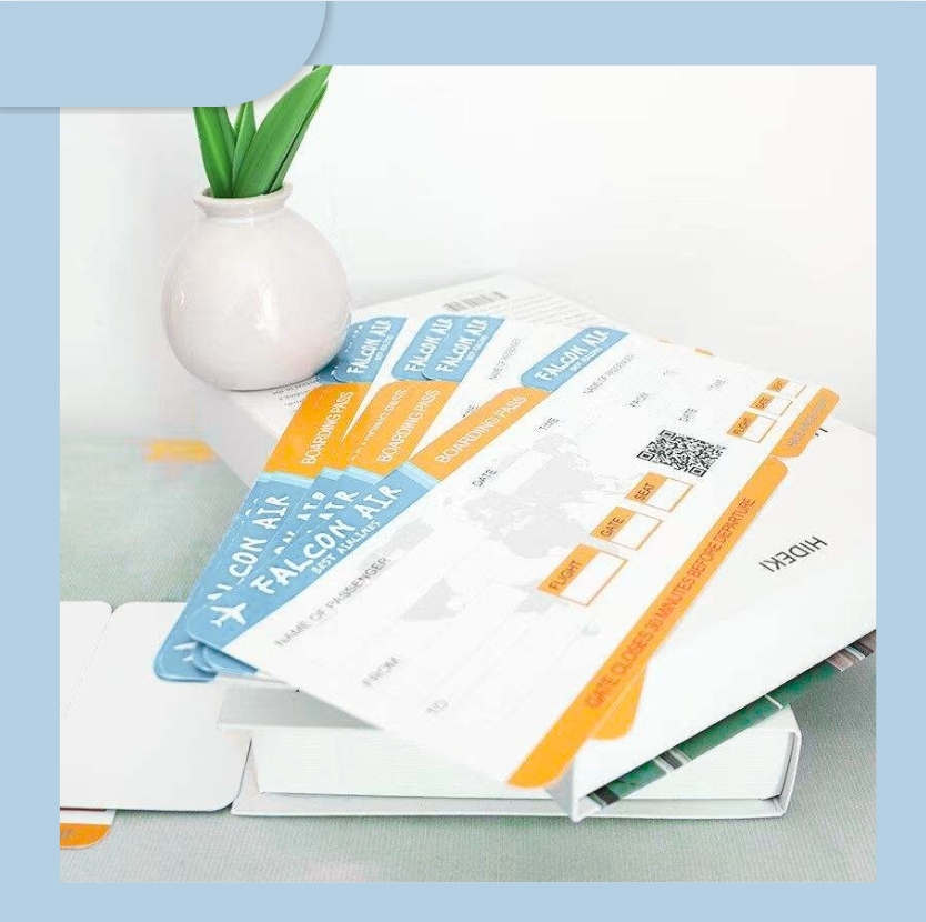 Flightticket Booking Airline Boarding Pass Custom Printing Paper Cheap Security Flights Tickets