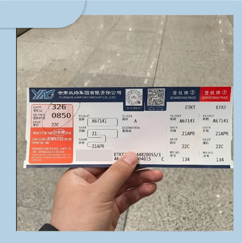 Custom Booking Airline Blank Boarding Pass Printing Thermal Paper Cheap Flights Tickets