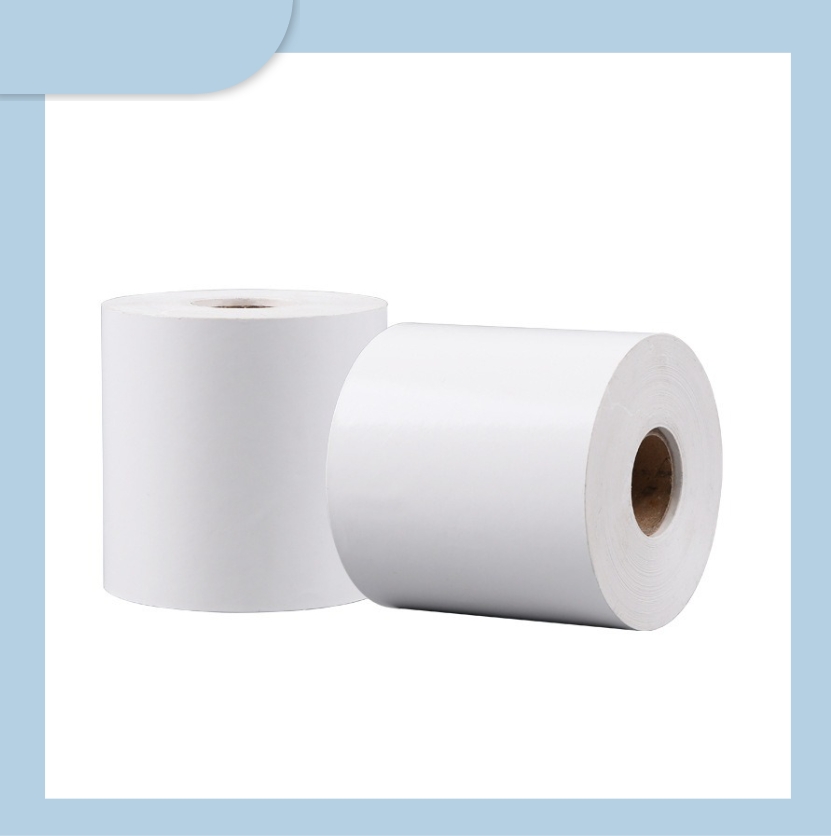 Thermal Receipt Paper Rolls Custom Gram Size Sticker Blank White Thermal Barcode Paper