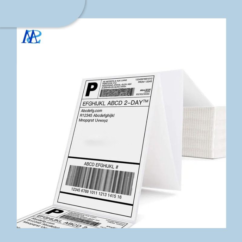 Custom Size 4x6 Fanfold Shipping Label 4x6 Fanfold Shipping Label Address Label Sticker