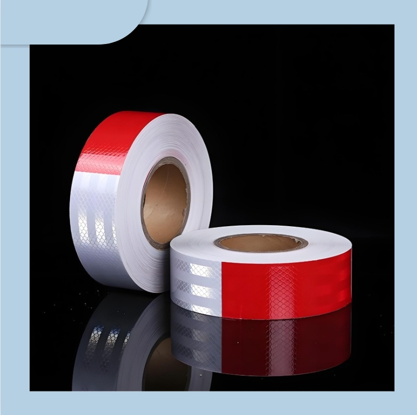 High Intensity Prismatic Adhesive Reflective Sheeting Vinyl Acrylic Reflective Film Roll for Traffic Cone and Truck