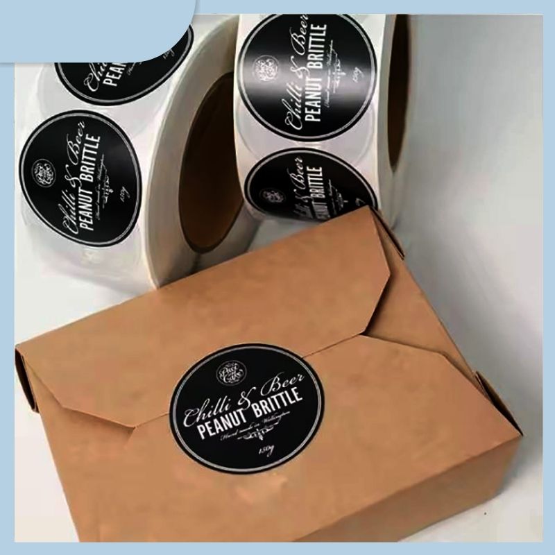 Custom Printed Self-adhesive Vinyl Waterproof Logo Sticker Hot Stamping Gold Foil Label for Packaging