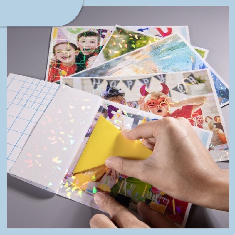 Transparent Holographic Overlay Lamination Vinyl A4 Size Self-Adhesive Film Cold Laminating Film Photo Top