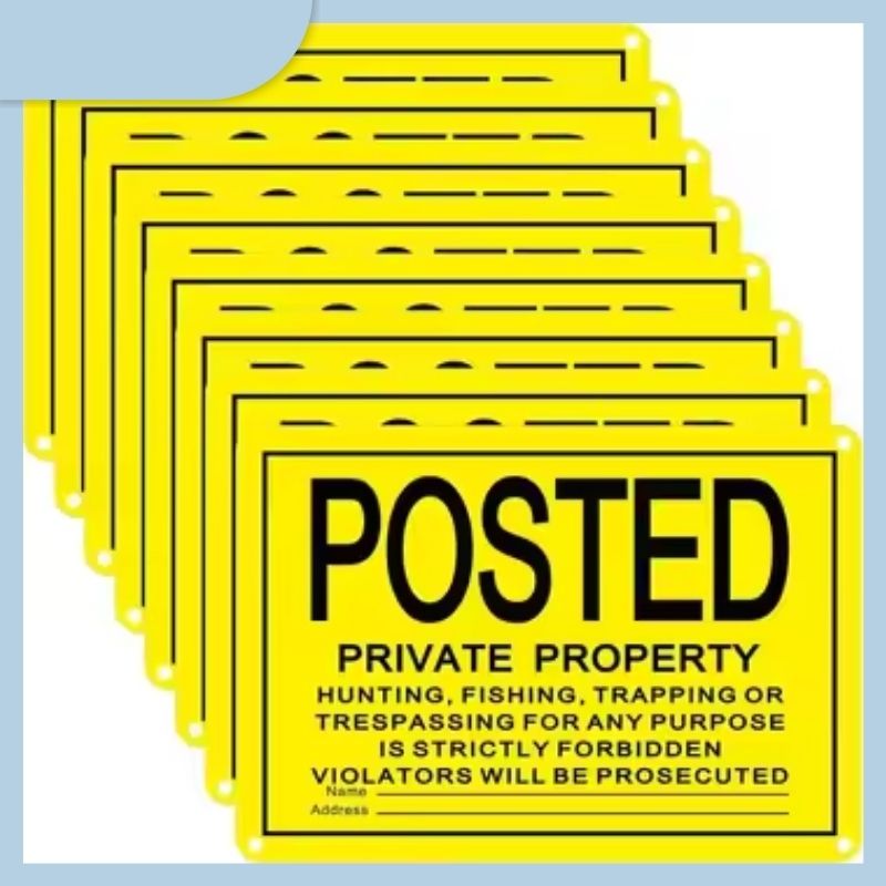 Manufacture Custom Weather Resistant Warning No Hunting No Trespassing Sign Posted Private Property Sticker