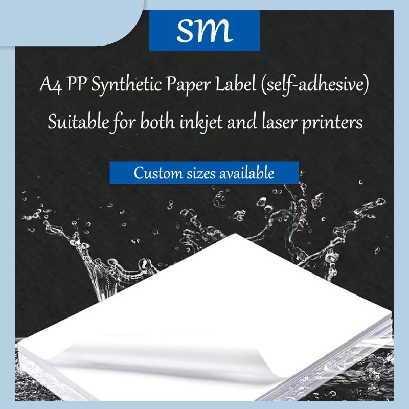 Waterproof Self-adhesive Glossy & Matte A4 PP Vinyl Label Decal Paper Sheet for Inkjet Laser Printer 