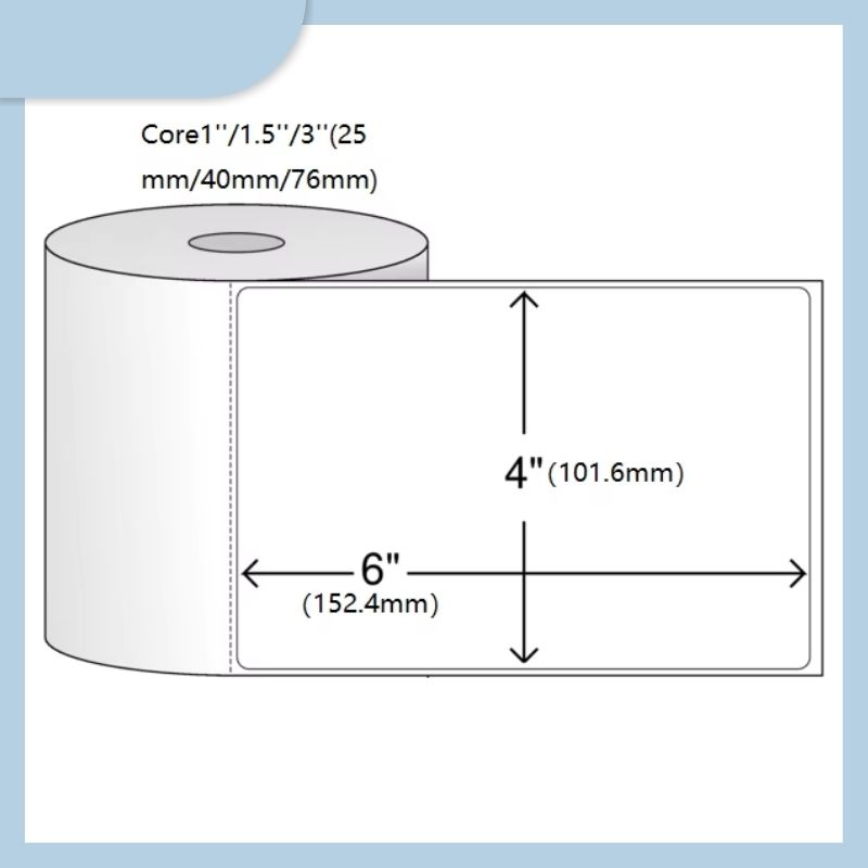 Custom Company 4x6 Inch Thermal Address Barcode Label A6 Plastic Shipping Waybill Packing Stickers