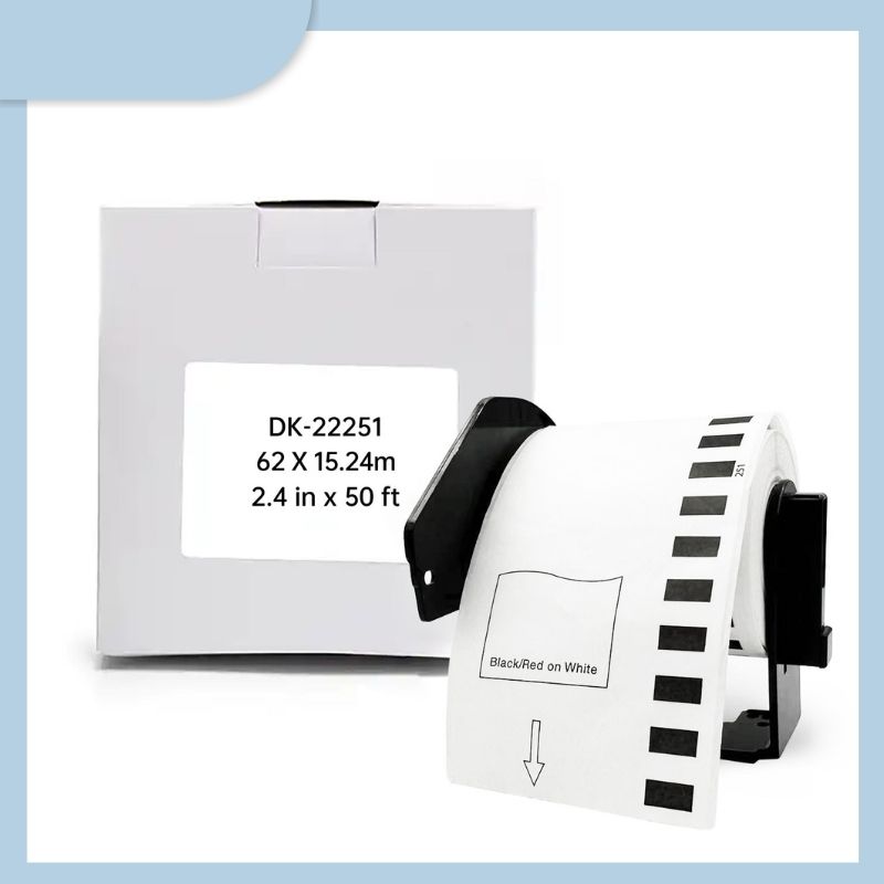 DK22251 DK-22251 Black on Red/White Shipping Label Thermal Paper Shipping Label Roll