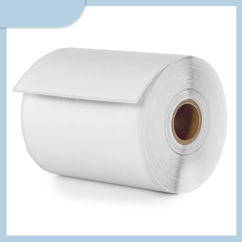 Factory Custom 4x6 Inch Zebar Thermal Self-Adhesive Blank White Label Rolls for Grocery Packaging