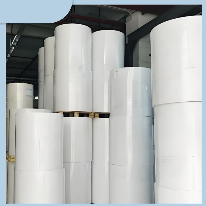 Factory Price 60mic Glossy White PP Frozen Adhesive Paper BOPP Jumbo Label Roll